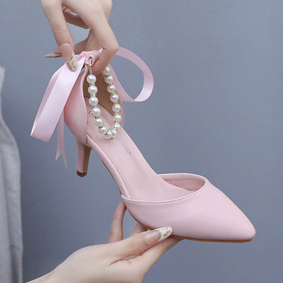 Sandalias de Tacón Medio con Pedrería y Moño - Zapatos de Fiesta en Cuero PU Suave - Image 12