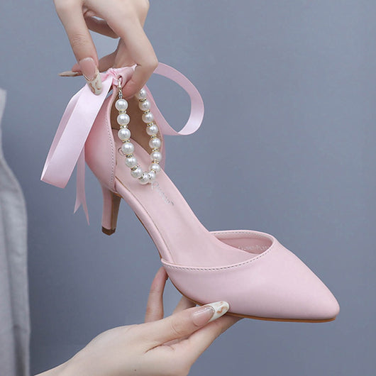 Sandalias de Tacón Medio con Pedrería y Moño - Zapatos de Fiesta en Cuero PU Suave - Image 12