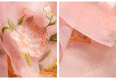 Pañuelo de Seda con Bordado Floral Primaveral - Image 10