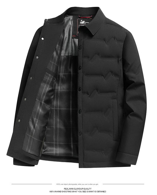 Chaqueta Acolchada Corta para Hombre - Abrigo Cálido y Elegante para Otoño Invierno - Image 4