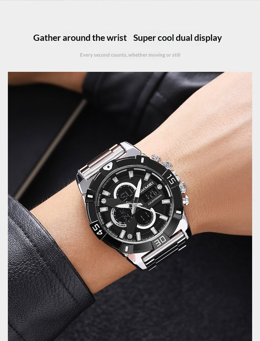 Reloj Cronógrafo Deportivo Electrónico para Hombre con Correa de Acero - Image 12