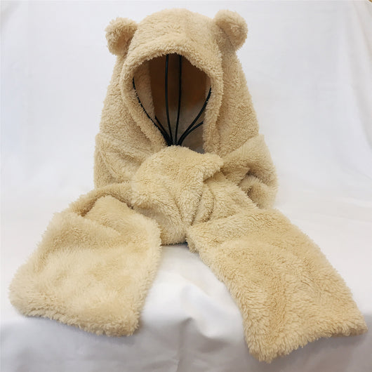 Conjunto Gorro y Bufanda Oso de Peluche para Bebé - Protección Térmica y Estilo Adorable - Image 4