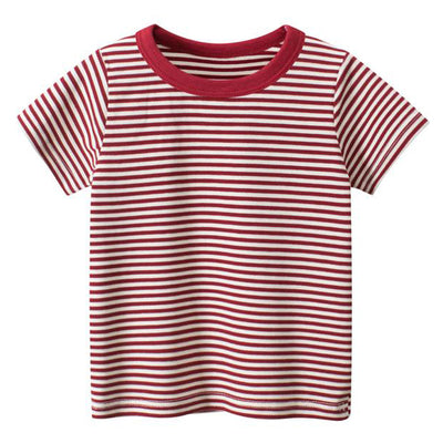 Camiseta de Rayas Cuello Redondo Manga Corta - Image 2