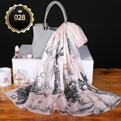 Chal Otoño Invierno Mujer Satén Liso Crepe Elegante - Image 29