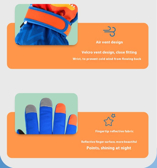 Guantes Térmicos Acolchados para Niños con Diseño de Dinosaurio - Image 12