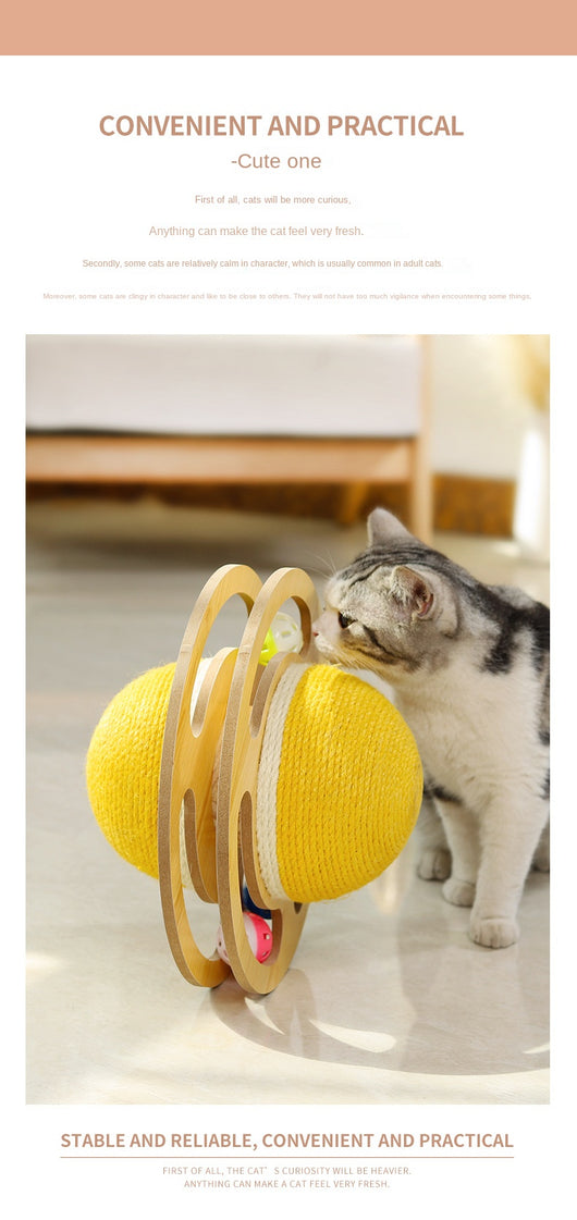 Rascador de Sisal para Gatos con Bola Interactiva y Tablero de Desgaste - Image 12