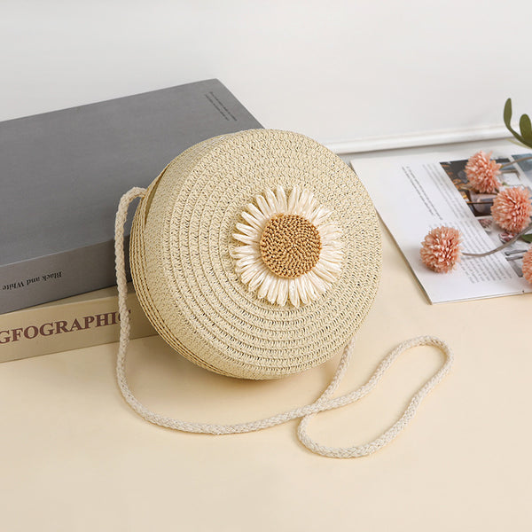 Bolsa Crossbody de Rafia Tejida Estilo Pastoral para Móvil