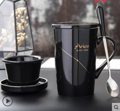 Taza de Cerámica Creativa con Tapa, Cuchara y Filtro para Té - Image 5