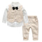 Traje Formal para Niño: Conjunto de 3 Piezas con Chaleco Rayado y Corbata