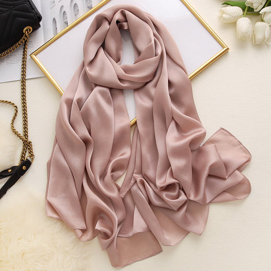 Pañuelo de Satén Liso Estilo Coreano para Mujer - Image 19