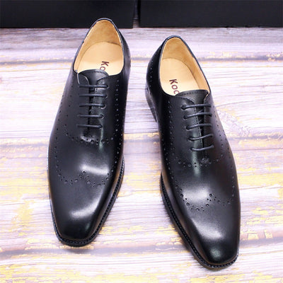 Zapatos Oxford de Cuero Grabados para Hombre - Estilo Brogue Británico - Image 11