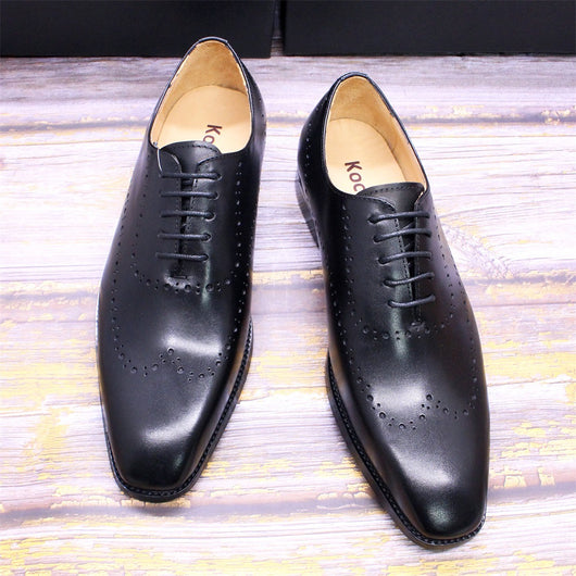 Zapatos Oxford de Cuero Grabados para Hombre - Estilo Brogue Británico - Image 11