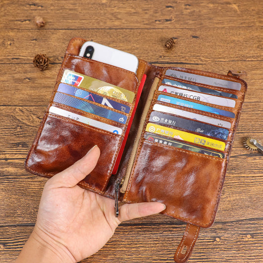 Billetera Larga de Cuero Vacuno Premium Pintada a Mano para Hombre - Image 7