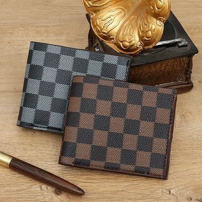 Cartera de Tarjetas Cuadriculada para Hombre - Diseño Clásico - Image 5