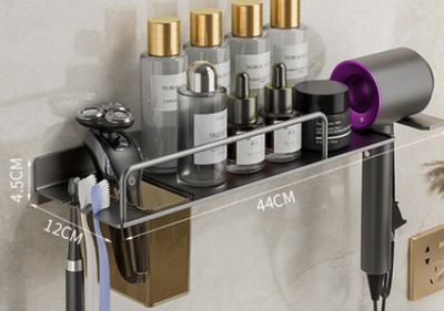 Organizador de Baño Mural 2 en 1 - Soporte para Secador y Cepillo de Dientes - Image 7