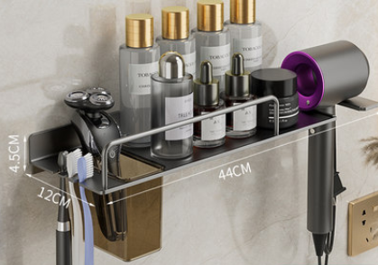 Organizador de Baño Mural 2 en 1 - Soporte para Secador y Cepillo de Dientes - Image 7