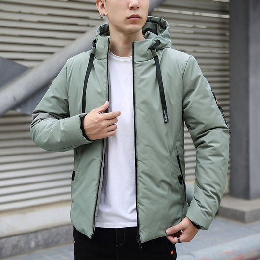 Abrigo Acolchado con Capucha Slim Fit Talla Grande para Hombre - Image 3