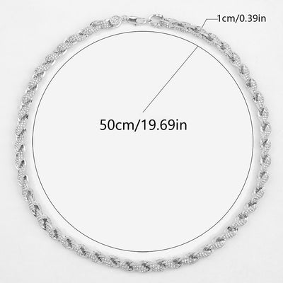 Cadena Hip-Hop Trenzada 10mm con Diamantes - Estilo Europeo y Americano - Image 8