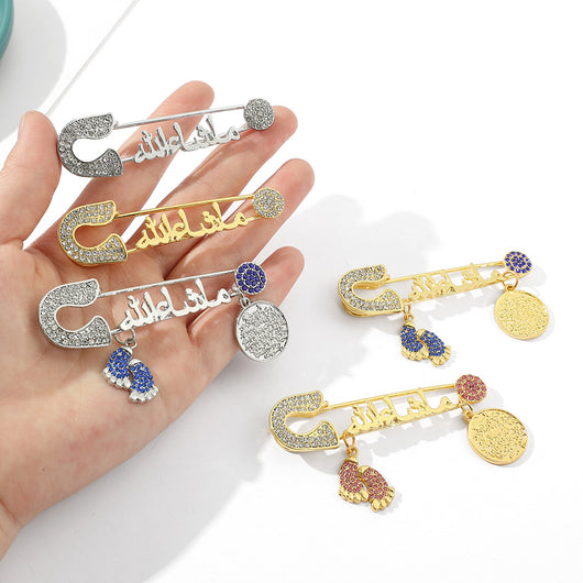 Broche de Letra Diamantado en Metal - Accesorio Personalizado Elegante