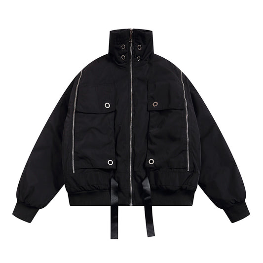 Chaqueta Acolchada de Algodón con Cuello Funcional y Diseño de Costuras - Image 2