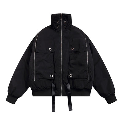 Chaqueta Acolchada de Algodón con Cuello Funcional y Diseño de Costuras - Image 2