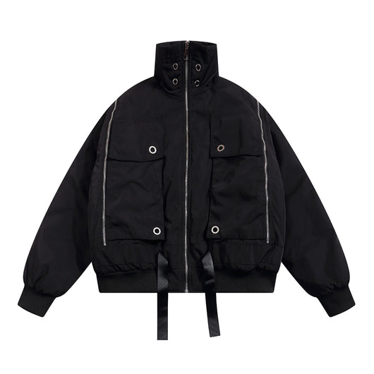 Chaqueta Acolchada de Algodón con Cuello Funcional y Diseño de Costuras - Image 2