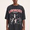 Camiseta Oversized Vintage Estampado Hueso Lavado para Hombre