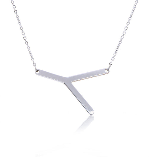 Collar Inicial Acero Inoxidable Chapado en Oro Rosa - Image 166