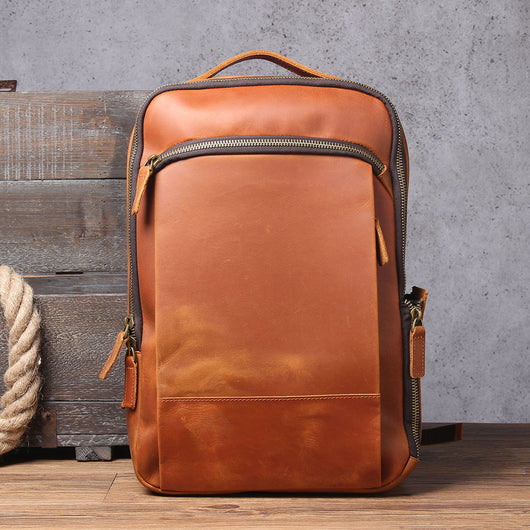 Mochila de Cuero Vintage Simplicity para Hombre - Image 6