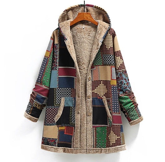 Sudadera con capucha de algodón y lino estampada, abrigo cálido y suave - Image 4