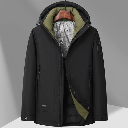 Chaqueta Impermeable con Capucha de Plumón de Pato Blanco - Image 5