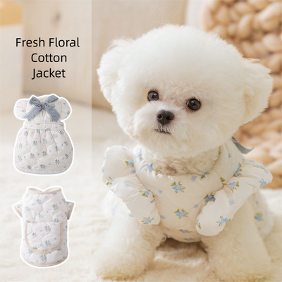 Vestido Abrigado para Perros Pequeños con Forro de Franela y Decoración de Moño