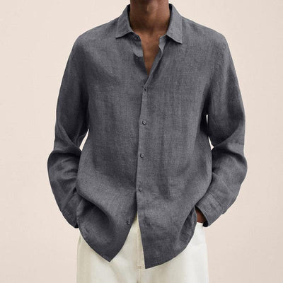 Camisa Cardigan Holgada con Solapa para Hombre - Botones Frontales - Image 25