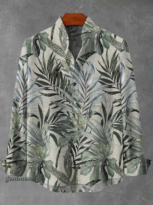Camisa Manga Larga Cuello Alto con Estampado 3D de Rayas Irregulares para Hombre - Image 7
