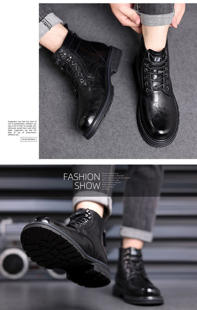 Botas de Trabajo Estilo Británico en Cuero - Calzado Profesional Versátil - Image 32