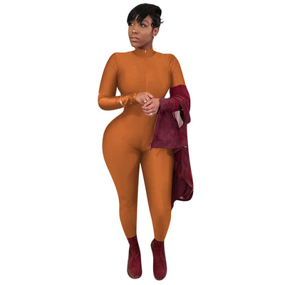 Jumpsuit Ajustado de Manga Larga con Cierre Frontal - Image 11