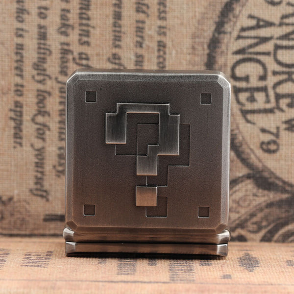 Reloj de Bolsillo Vintage Cuadrado con Signo de Interrogación en Colores Retro