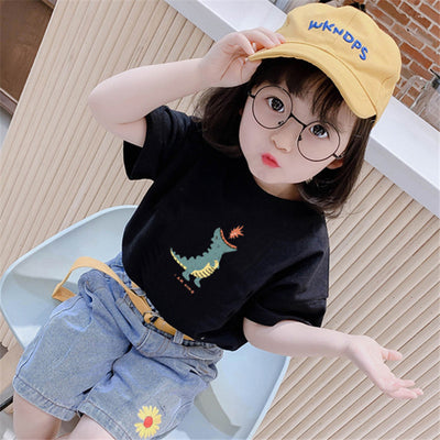Playera de Algodón para Niñas con Manga Corta