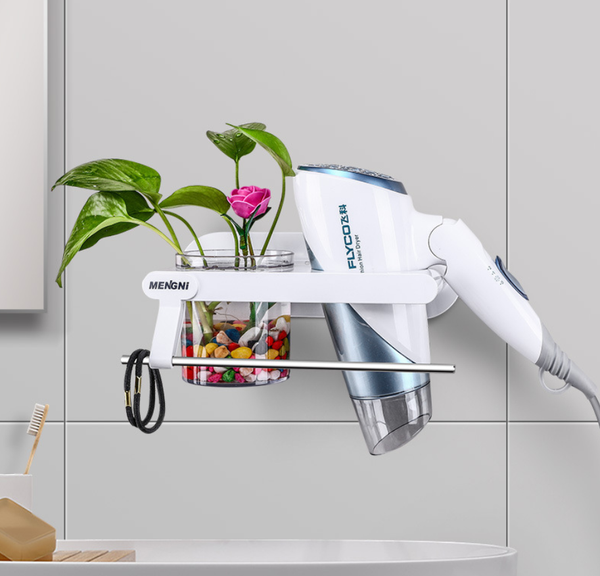 Organizador de Secador de Cabello para Baño - Soporte Multifunción sin Taladro
