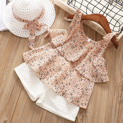 Conjunto de dos piezas: Top floral con tirantes y shorts - Image 5