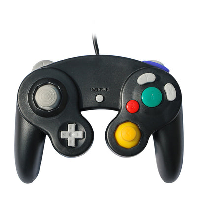 Orange wired gamepad with a USB connector, featuring a D-pad, joystick, and colored action buttons. - Image 3