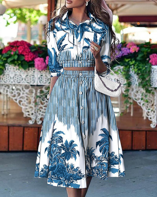 Conjunto de Falda y Top Estampado Europeo Americano - Moda Actual - Image 9