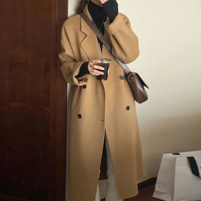 Abrigo de Lana Elegante Largo hasta la Rodilla para Mujer - Image 3
