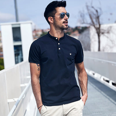 Polo Manga Corta Cuello de Pie para Hombre