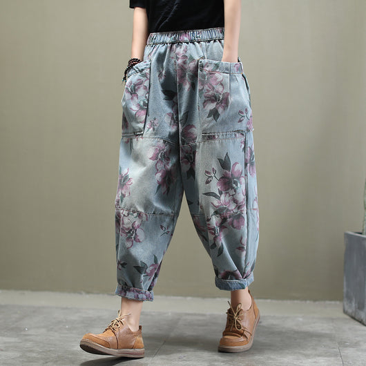 Jeans de Algodón Lavado con Estampado Versátil y Corte Holgado - Image 11