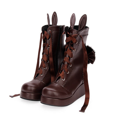 Botas Lolita de Tubo Medio con Cintas Japonesas para Invierno - Image 8