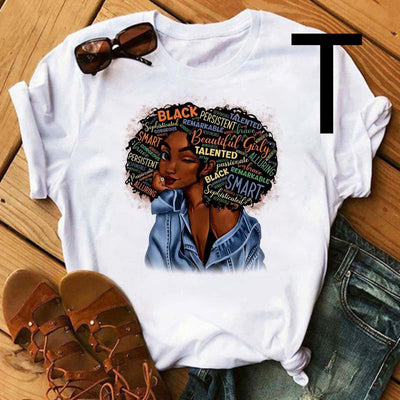 Camiseta Estampada Mujer African Black Girl - Manga Corta - Image 15