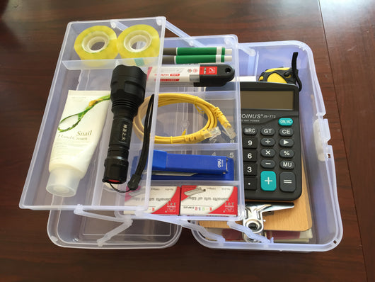 Caja de herramientas artística de 2 niveles con compartimentos - Image 24