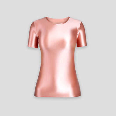 Playera Ajustada de Manga Corta en Spandex para Mujer - Image 34