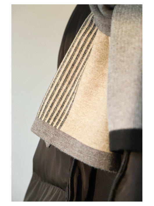 Bufanda Reversible a Rayas con Bloques de Color - Calidez y Grosor Premium - Image 9
